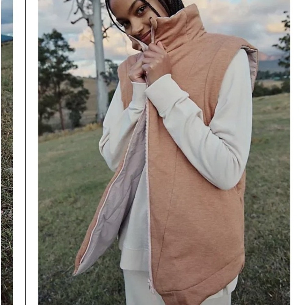 Free People Movement Reversible Slalom Fleece Puffer Vest XS Oversized Casual